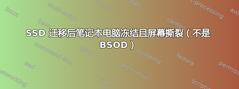 SSD 迁移后笔记本电脑冻结且屏幕撕裂（不是 BSOD）