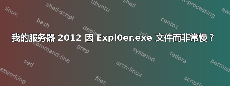 我的服务器 2012 因 Expl0er.exe 文件而非常慢？