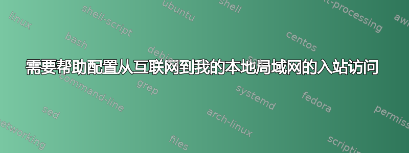 需要帮助配置从互联网到我的本地局域网的入站访问