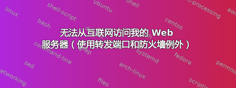 无法从互联网访问我的 Web 服务器（使用转发端口和防火墙例外）