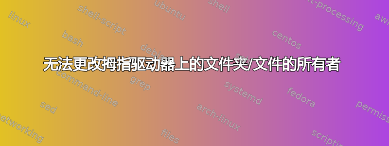 无法更改拇指驱动器上的文件夹/文件的所有者