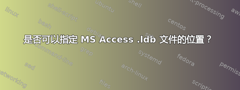 是否可以指定 MS Access .ldb 文件的位置？