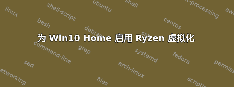 为 Win10 Home 启用 Ryzen 虚拟化