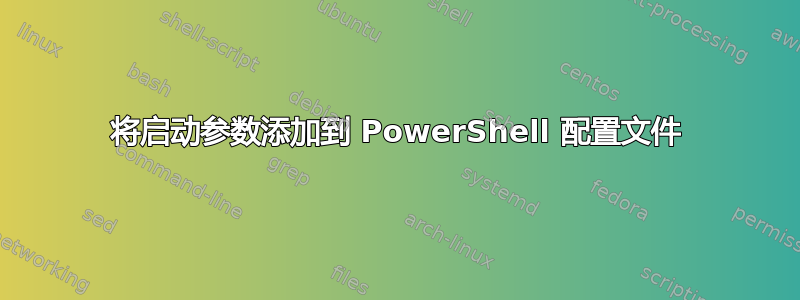 将启动参数添加到 PowerShell 配置文件