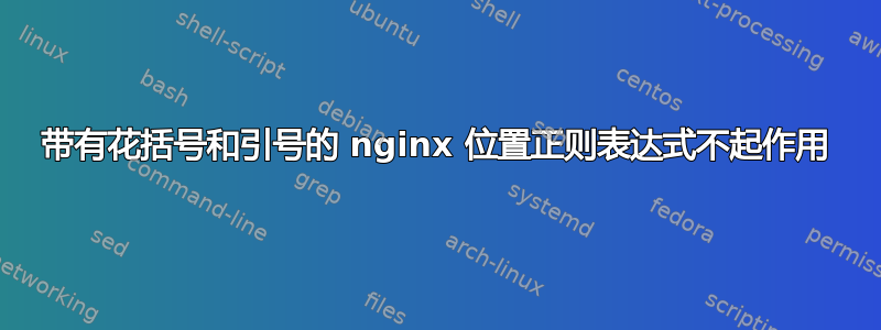 带有花括号和引号的 nginx 位置正则表达式不起作用