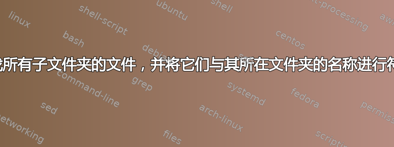 递归查找所有子文件夹的文件，并将它们与其所在文件夹的名称进行符号链接