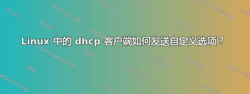 Linux 中的 dhcp 客户端如何发送自定义选项？