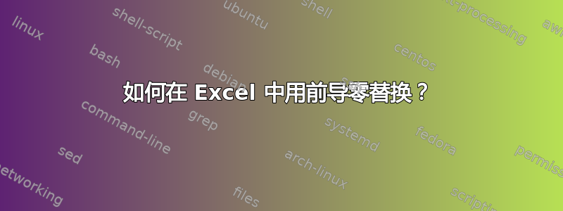 如何在 Excel 中用前导零替换？