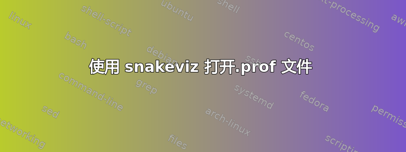 使用 snakeviz 打开.prof 文件