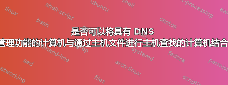 是否可以将具有 DNS 服务器管理功能的计算机与通过主机文件进行主机查找的计算机结合起来？