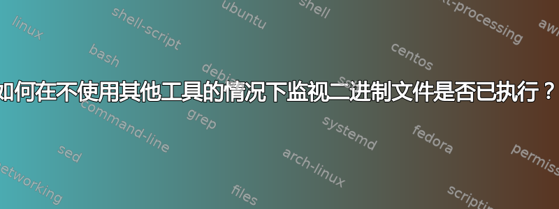 如何在不使用其他工具的情况下监视二进制文件是否已执行？