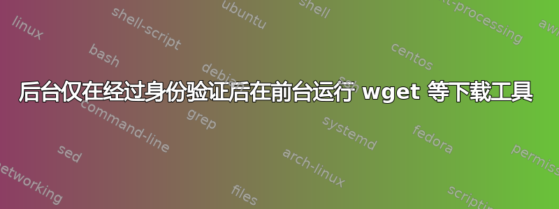 后台仅在经过身份验证后在前台运行 wget 等下载工具