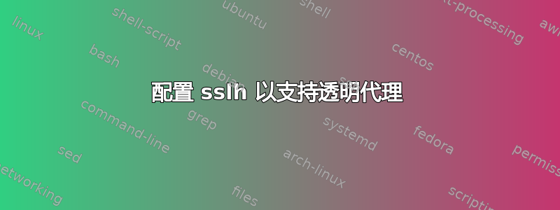 配置 sslh 以支持透明代理