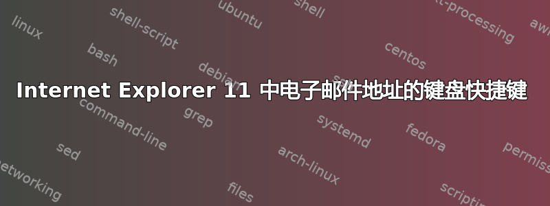 Internet Explorer 11 中电子邮件地址的键盘快捷键