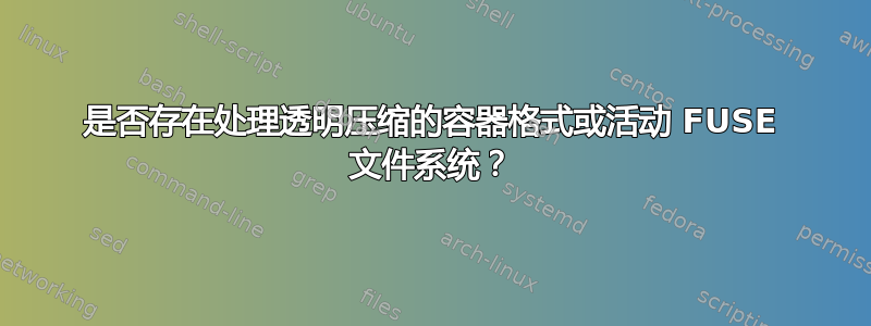 是否存在处理透明压缩的容器格式或活动 FUSE 文件系统？