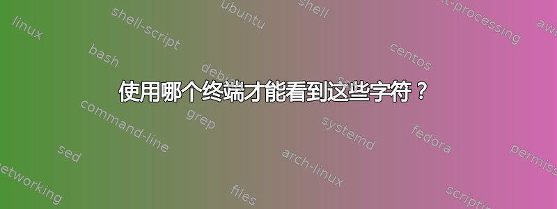 使用哪个终端才能看到这些字符？