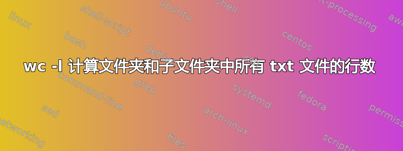 wc -l 计算文件夹和子文件夹中所有 txt 文件的行数