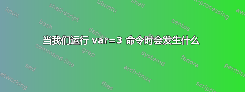 当我们运行 var=3 命令时会发生什么