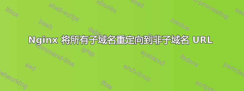 Nginx 将所有子域名重定向到非子域名 URL