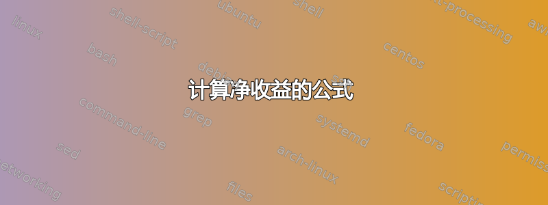 计算净收益的公式