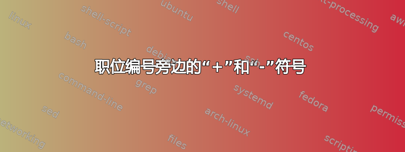 职位编号旁边的“+”和“-”符号