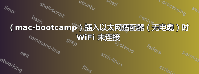 （mac-bootcamp）插入以太网适配器（无电缆）时 WiFi 未连接