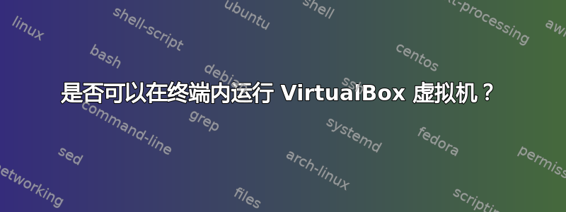 是否可以在终端内运行 VirtualBox 虚拟机？