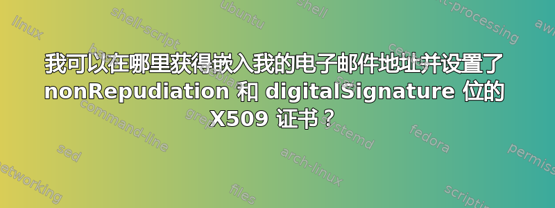 我可以在哪里获得嵌入我的电子邮件地址并设置了 nonRepudiation 和 digitalSignature 位的 X509 证书？