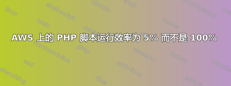 AWS 上的 PHP 脚本运行效率为 5% 而不是 100%