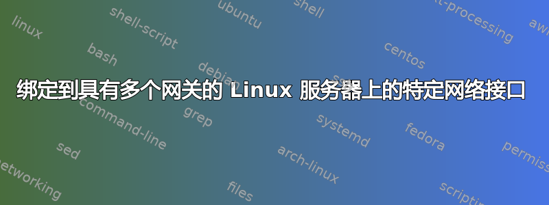 绑定到具有多个网关的 Linux 服务器上的特定网络接口