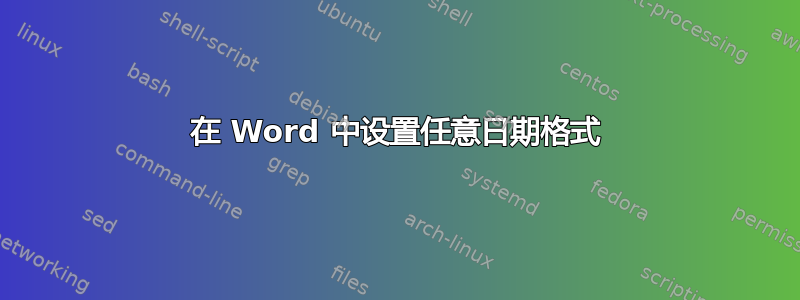 在 Word 中设置任意日期格式