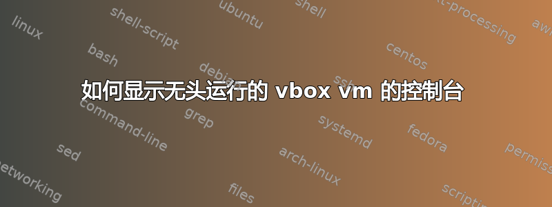 如何显示无头运行的 vbox vm 的控制台