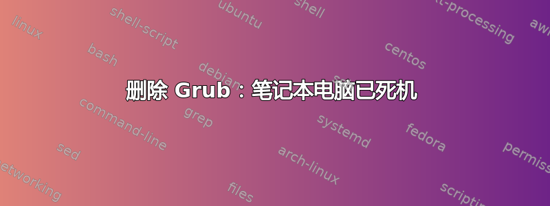 删除 Grub：笔记本电脑已死机