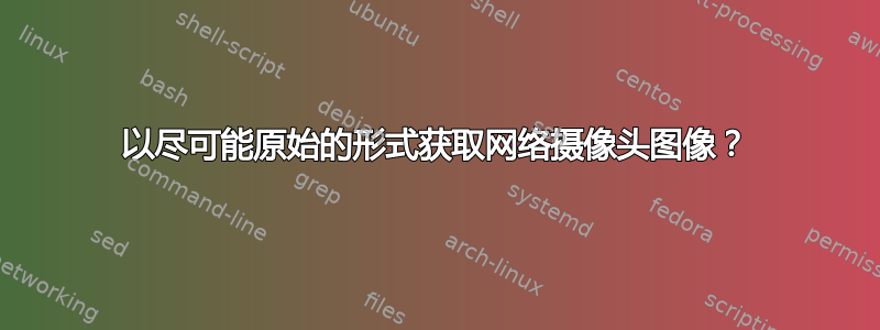 以尽可能原始的形式获取网络摄像头图像？