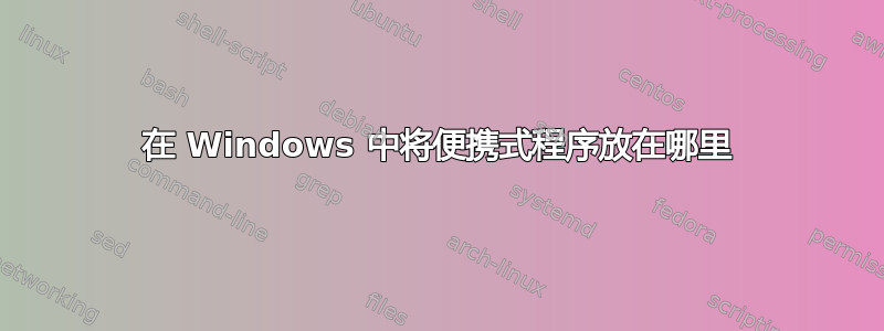 在 Windows 中将便携式程序放在哪里