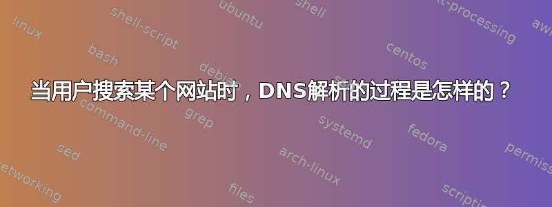 当用户搜索某个网站时，DNS解析的过程是怎样的？