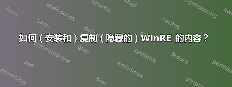 如何（安装和）复制（隐藏的）WinRE 的内容？