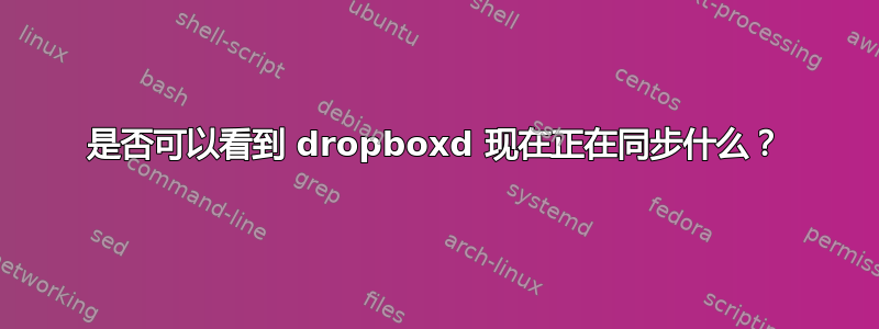 是否可以看到 dropboxd 现在正在同步什么？