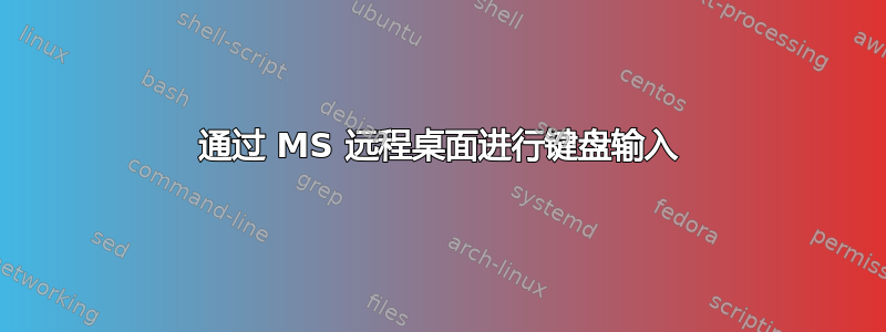 通过 MS 远程桌面进行键盘输入