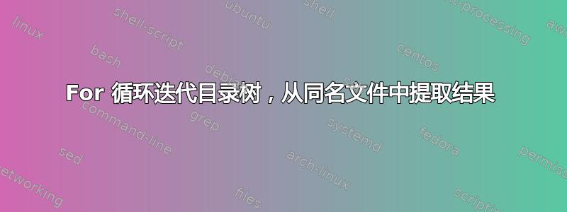 For 循环迭代目录树，从同名文件中提取结果