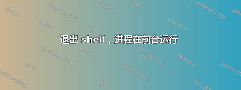 退出 shell，进程在前台运行