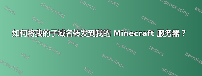 如何将我的子域名转发到我的 Minecraft 服务器？