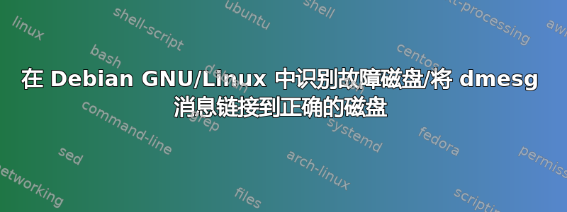 在 Debian GNU/Linux 中识别故障磁盘/将 dmesg 消息链接到正确的磁盘