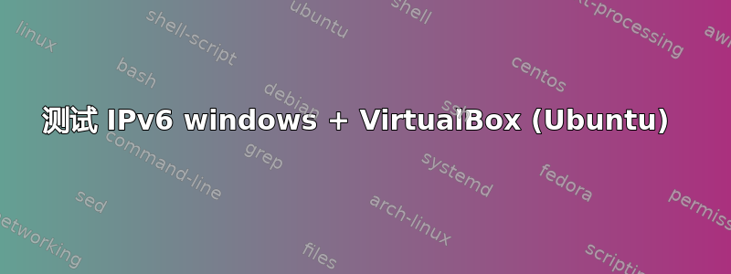 测试 IPv6 windows + VirtualBox (Ubuntu) 