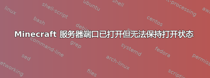 Minecraft 服务器端口已打开但无法保持打开状态