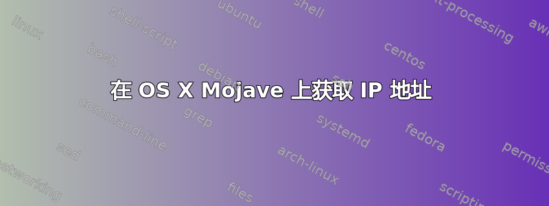 在 OS X Mojave 上获取 IP 地址