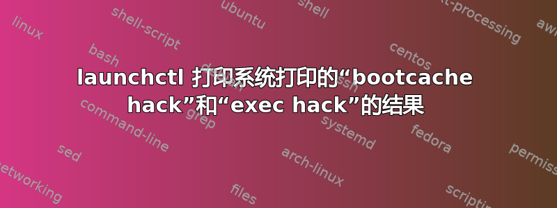 launchctl 打印系统打印的“bootcache hack”和“exec hack”的结果