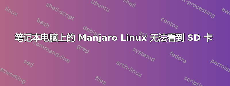 笔记本电脑上的 Manjaro Linux 无法看到 SD 卡