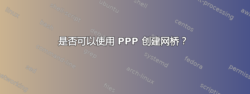 是否可以使用 PPP 创建网桥？