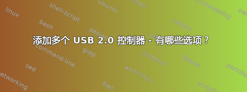 添加多个 USB 2.0 控制器 - 有哪些选项？